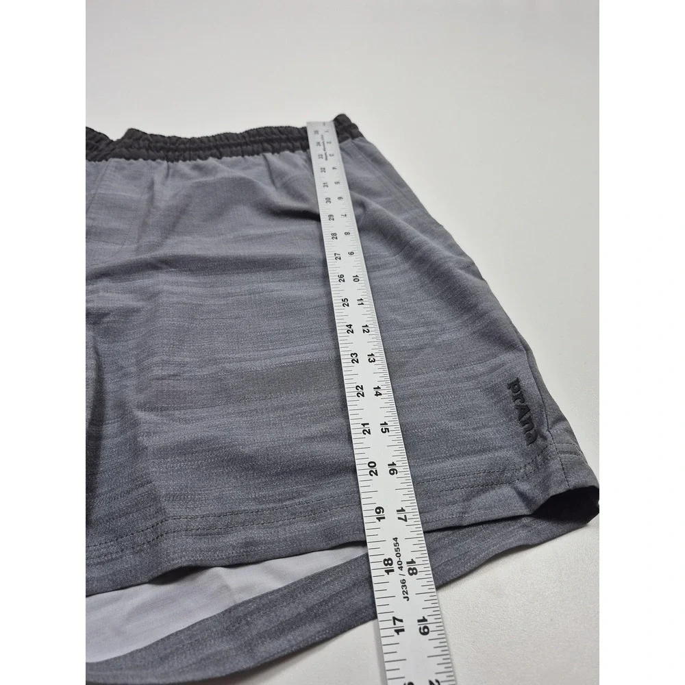 PrAna Slope Short Mens 2XL Gray 7 Inseam Ashy Kai Stripe Athletic Running Gym